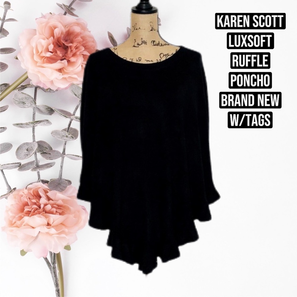 Brand new Karen Scott Ruffle Poncho